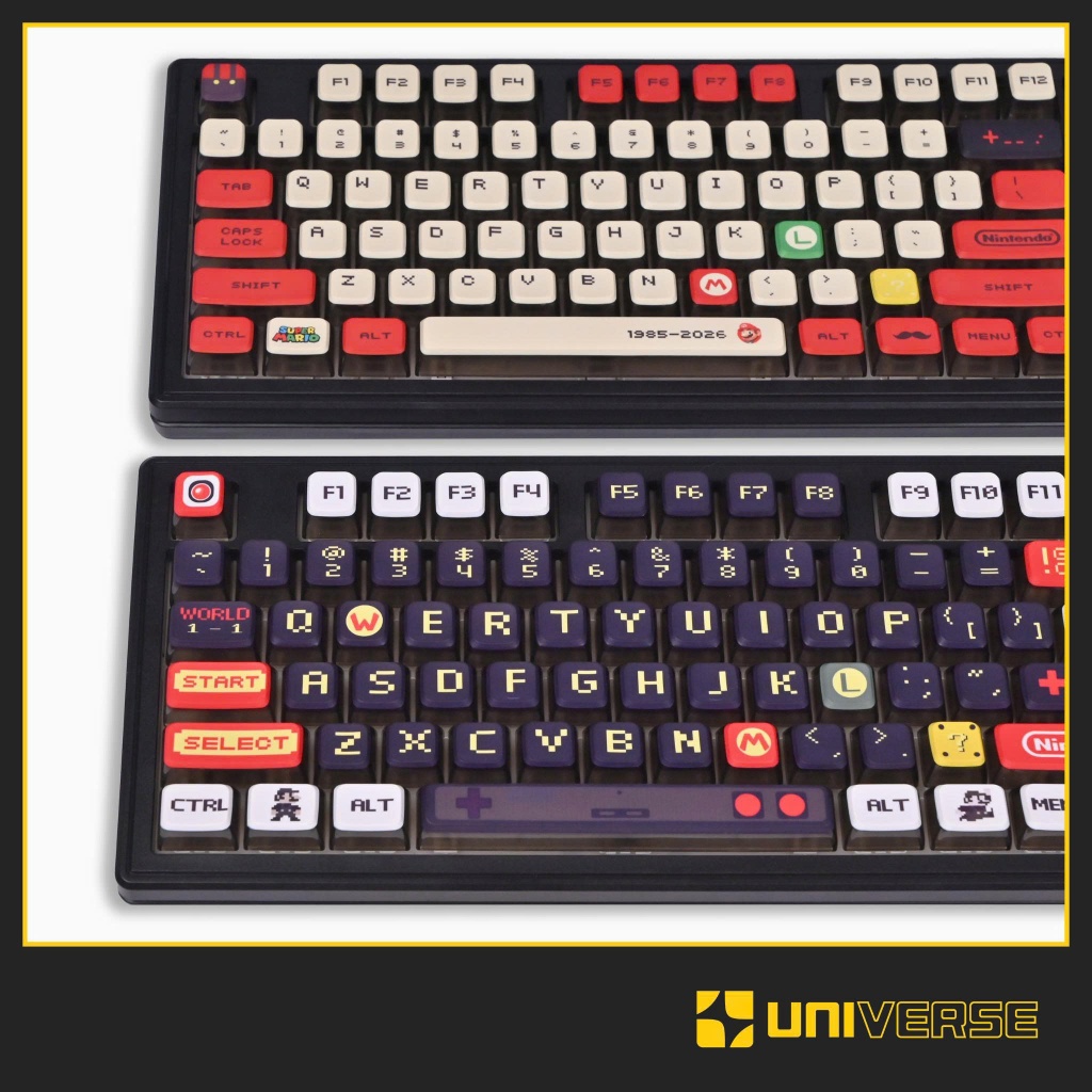 Keycap Pudding Mario Retro Xuyên LED PBT Dyesub Profile MDA 119 Nút Bàn Phím Cơ Keycap Đỏ Đen | BigBuy360 - bigbuy360.vn