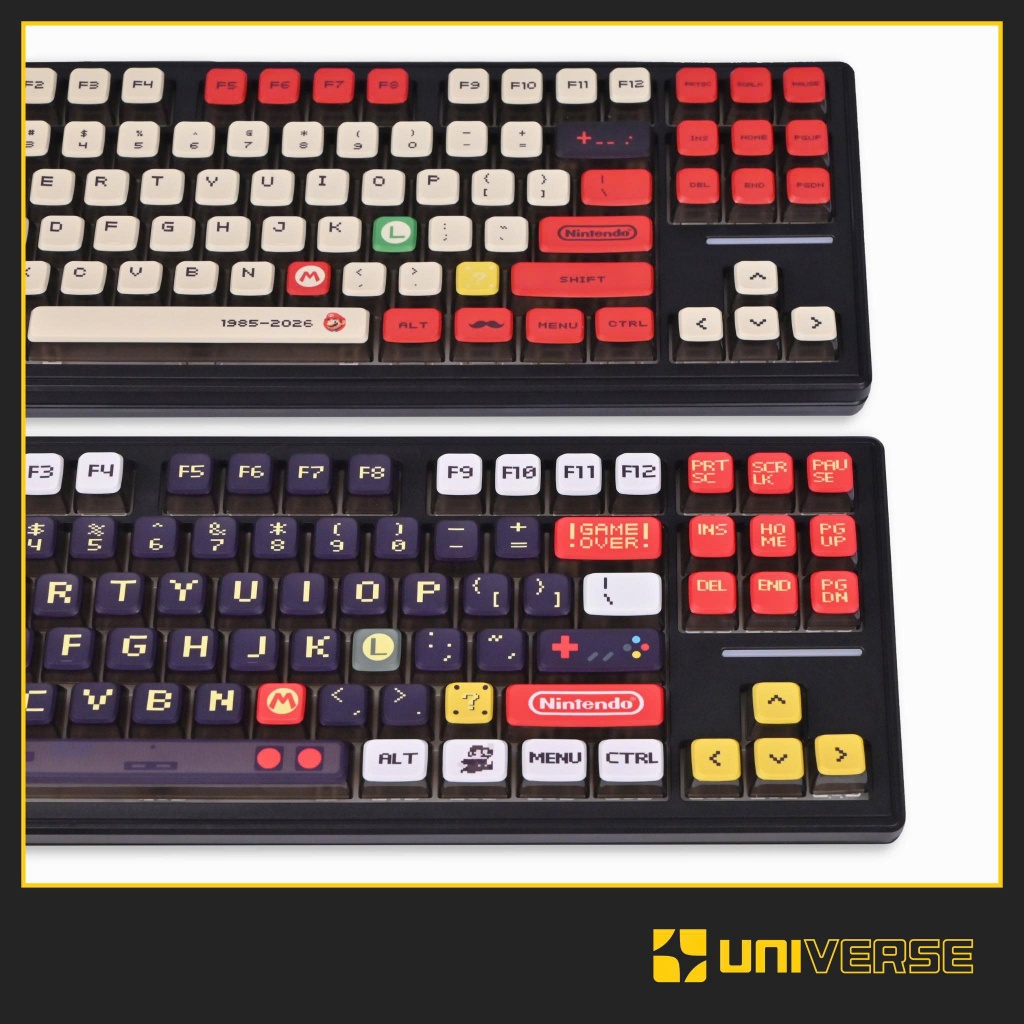 Keycap Pudding Mario Retro Xuyên LED PBT Dyesub Profile MDA 119 Nút Bàn Phím Cơ Keycap Đỏ Đen | BigBuy360 - bigbuy360.vn