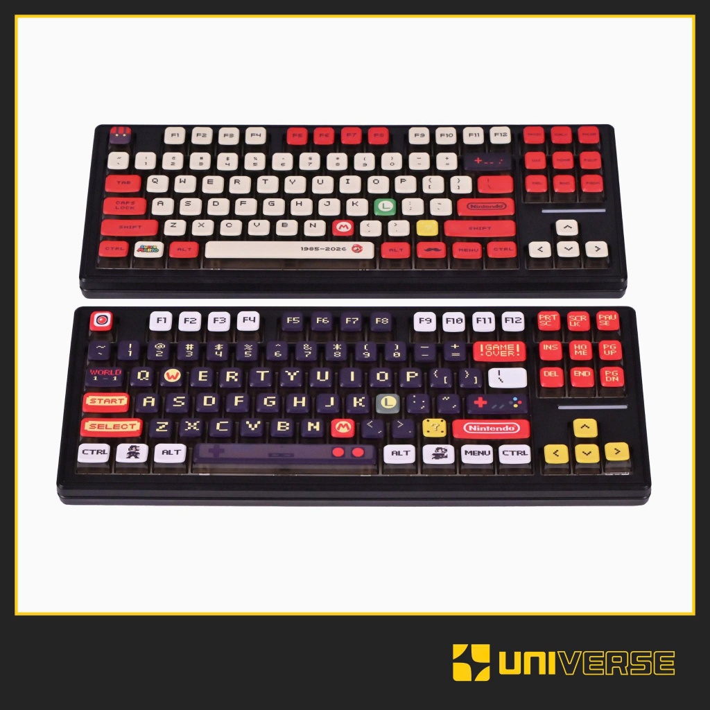 Keycap Pudding Mario Retro Xuyên LED PBT Dyesub Profile MDA 119 Nút Bàn Phím Cơ Keycap Đỏ Đen | BigBuy360 - bigbuy360.vn