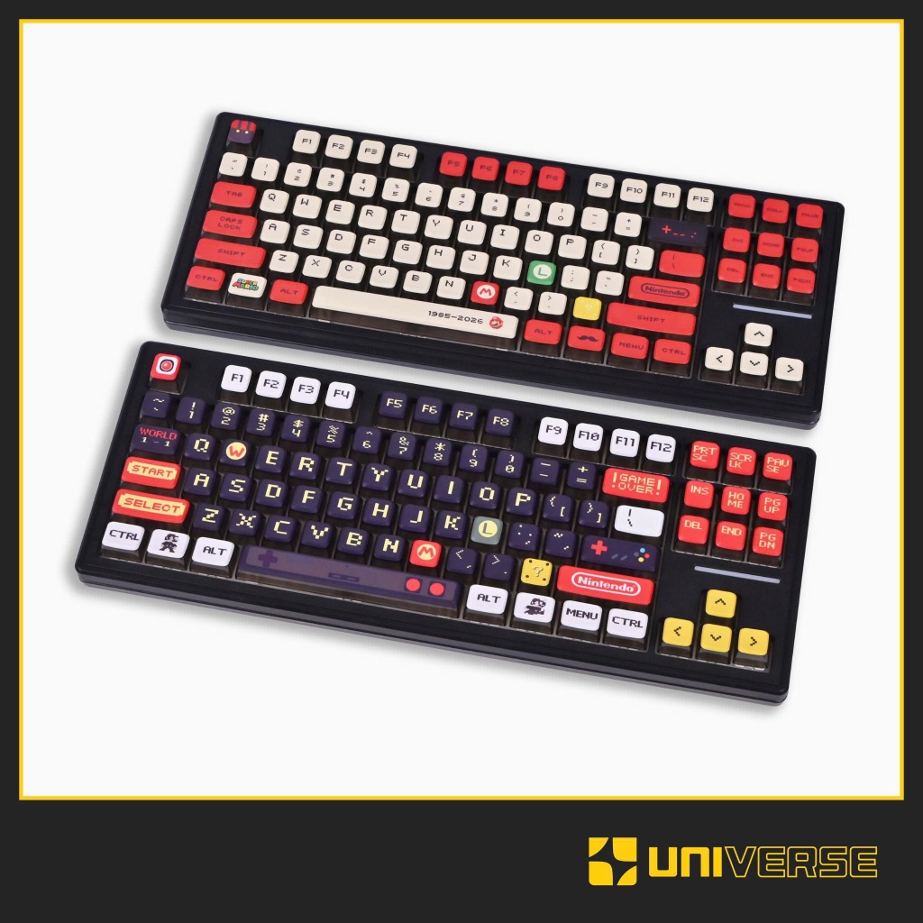 Keycap Pudding Mario Retro Xuyên LED PBT Dyesub Profile MDA 119 Nút Bàn Phím Cơ Keycap Đỏ Đen | BigBuy360 - bigbuy360.vn
