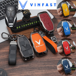 Ốp Chìa Khóa VinFast VF6,Vinfast VF6 Plus,Vinfast VF7 VF8 VF9 2026 Kim Loại Phối Da Cao Cấp Nhiều Màu Sang Trọng (ZVFH)