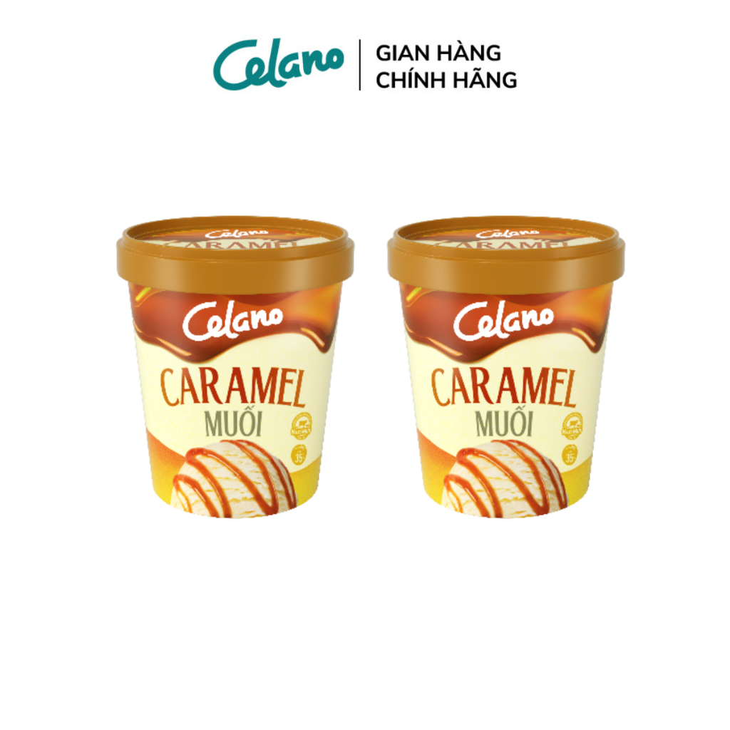 [Hỏa tốc HN/HCM] Combo 2 Kem Hộp Giấy CELANO vị Caramel Muối (2 x 460ml)