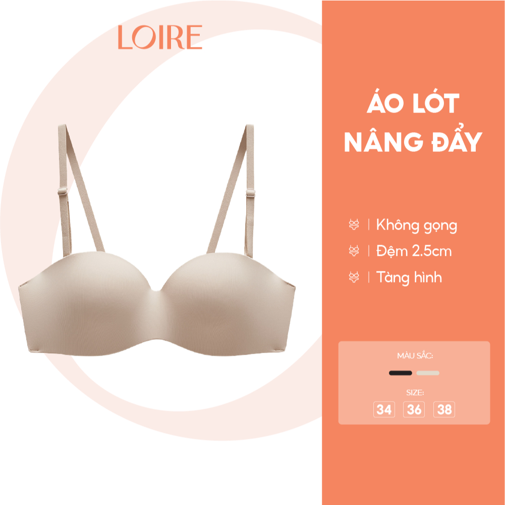 Áo Lót Nâng Ngực Không Gọng Đệm 2.5cm Chất Su Đúc Mềm Mịn Loirechic BRNC148