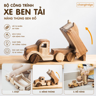 Xe Ben Gỗ Nâng Thùng, Thùng Ben Nâng Lên Xuống, Đồ Chơi Gỗ Giáo Dục - Chàng Trai Gỗ
