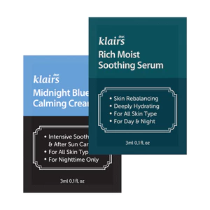2 pcs sachet Dear, Klairs dòng kem dưỡng/nước hoa hồng/tinh chất/kem chống nắng