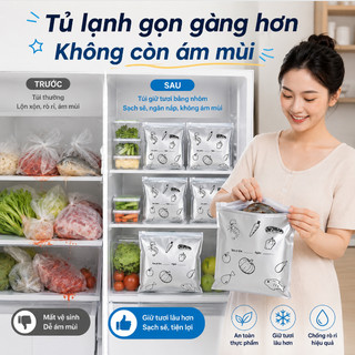10-30 Túi giữ tươi nhôm mới với kích thước hoàn chỉnh Hiệu quả giữ tươi tốt cho thịt trái cây và rau quả