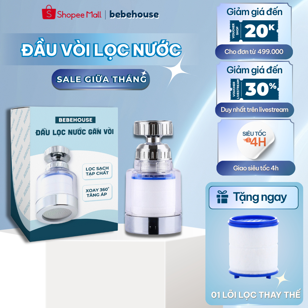 Bộ Lọc Nước, Đầu Vòi Lọc Nước Đa Năng HT019 BEBEHOUSE - 1