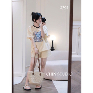 [ẢNH THẬT] SET ÁO IN HÌNH CỔ VIỀN MIX QUẦN CHUN SAIHCV