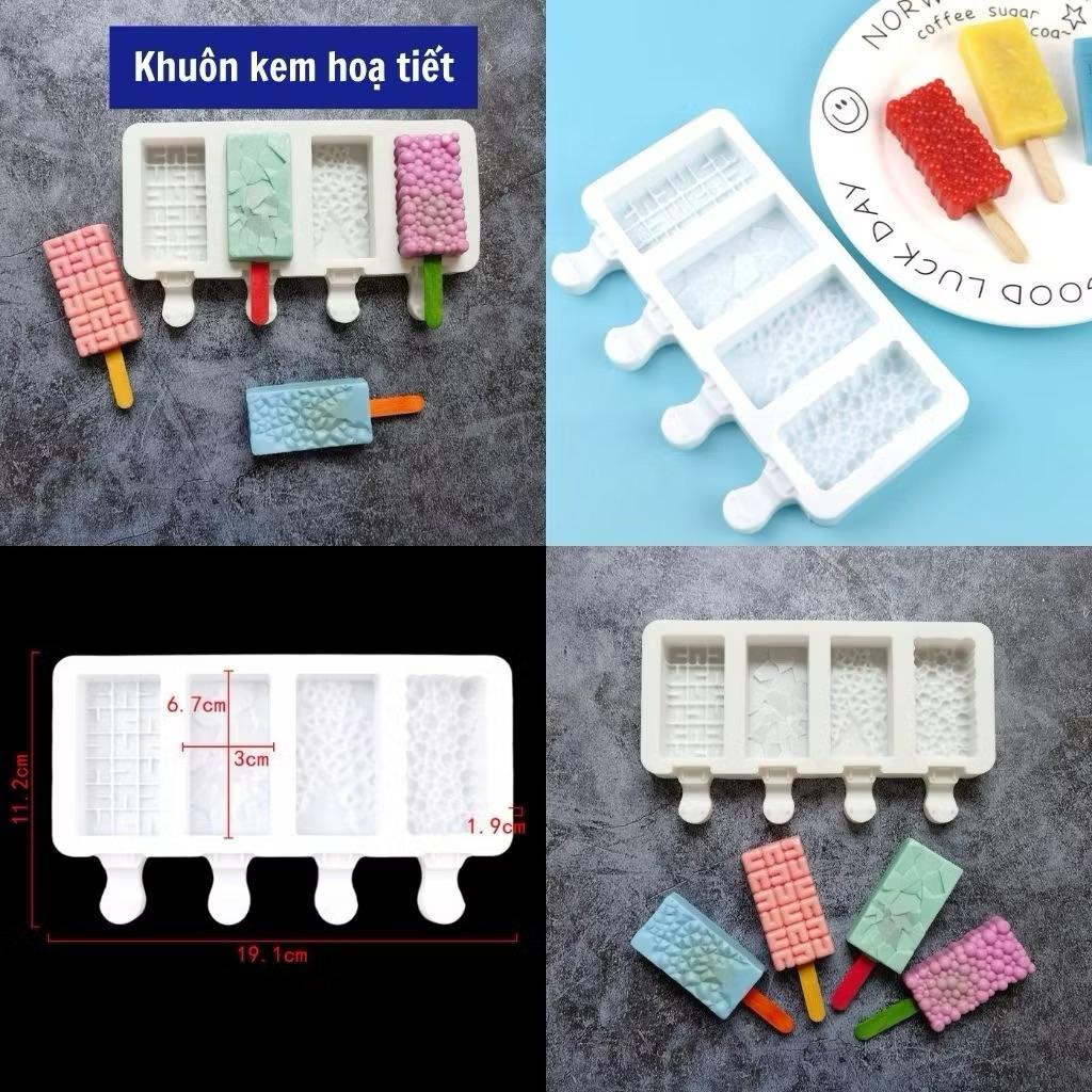 Khuôn kem Silicon ( không kèm que gỗ)