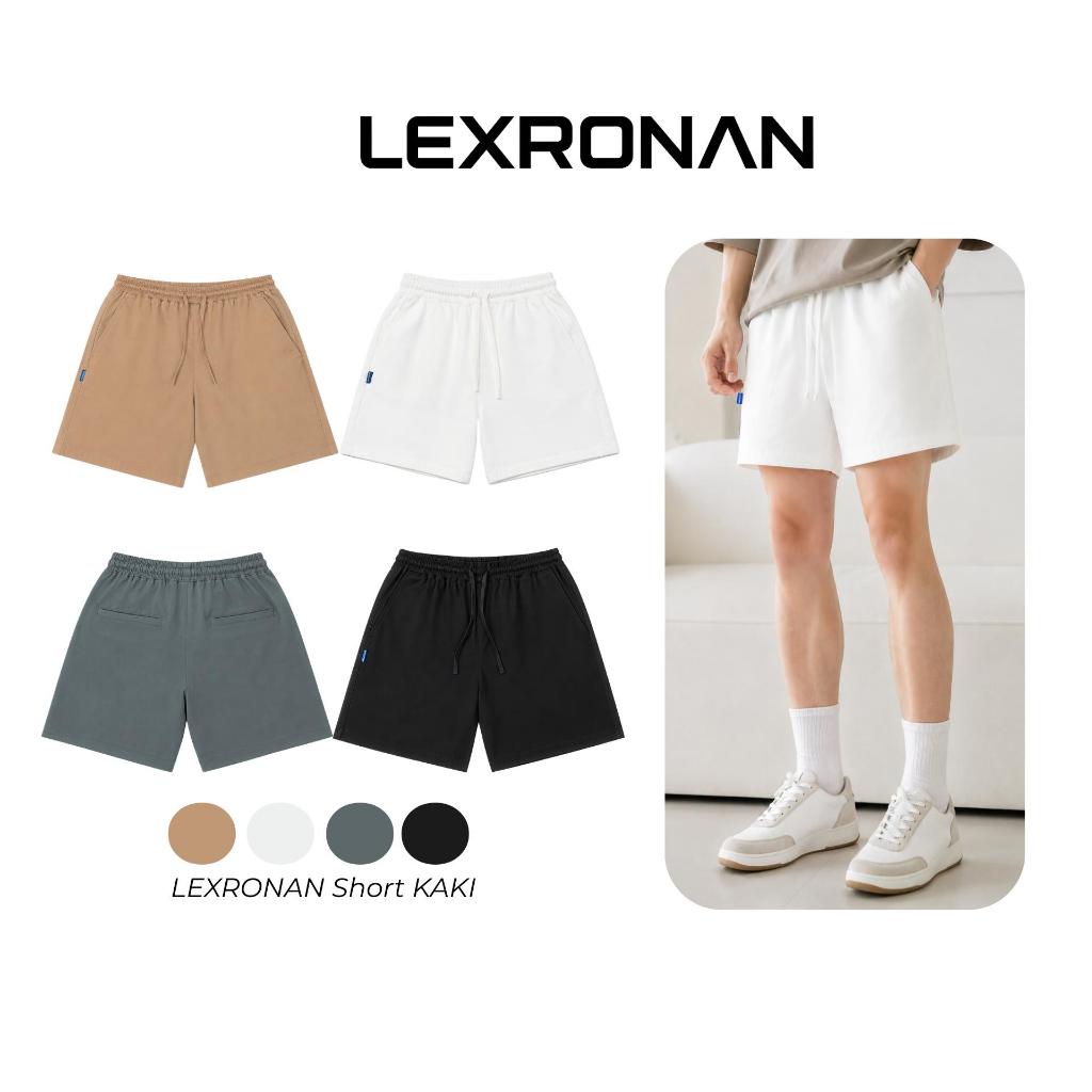 Quần Short Kaki Nam LEXRONAN - Form Vừa Thoải Mái Co Giãn Mặc Mát Quần Đùi Basic Lưng Thun #SK01
