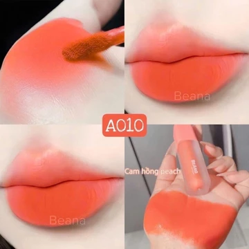 Son BeAna cam hồng đào, son lì mịn môi, son tone cam lên màu chuẩn, lâu trôi