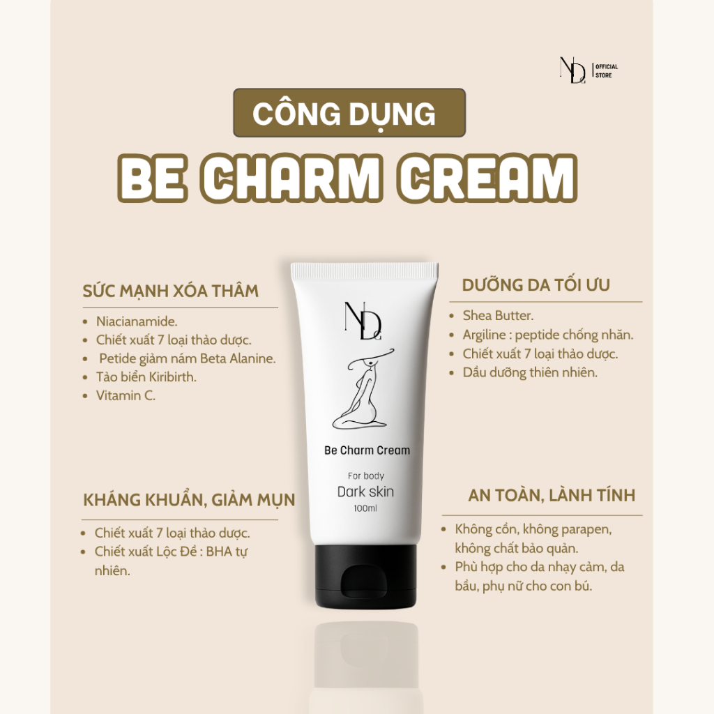 Kem xóa thâm mông Be Charm Cream 6in1 ND