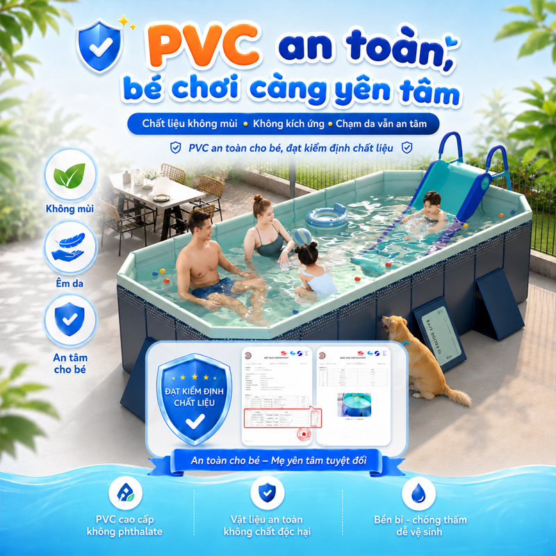 hồ bơi cho bé tại nhà,Bể bơi gấp gọn,Không cần cài đặt và lạm phát,chống mài mòn,dùng ngoài trời,PVC