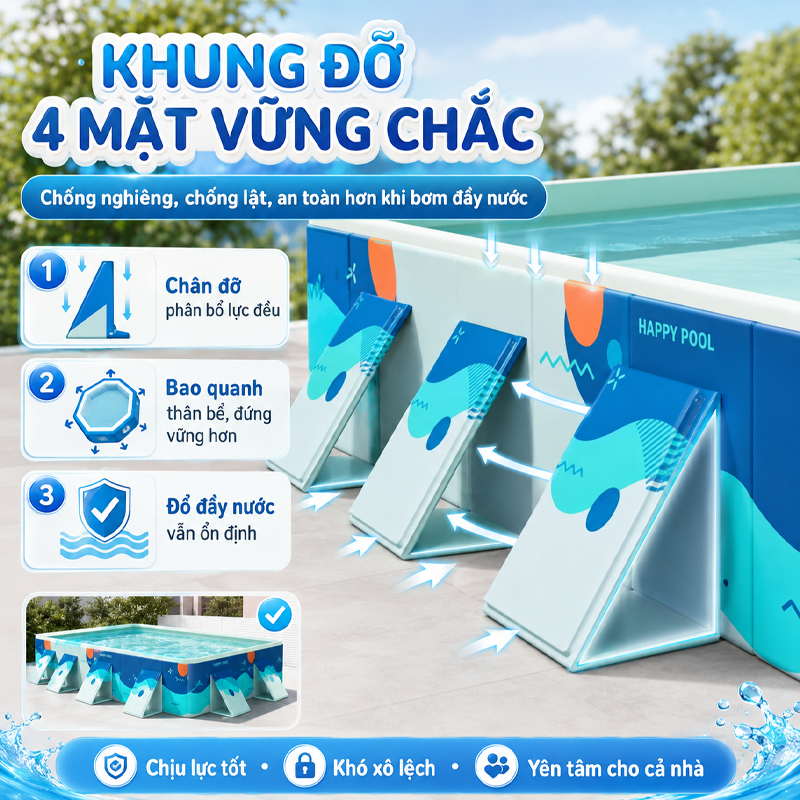 hồ bơi cho bé tại nhà,Bể bơi gấp gọn,Không cần cài đặt và lạm phát,chống mài mòn,dùng ngoài trời,PVC