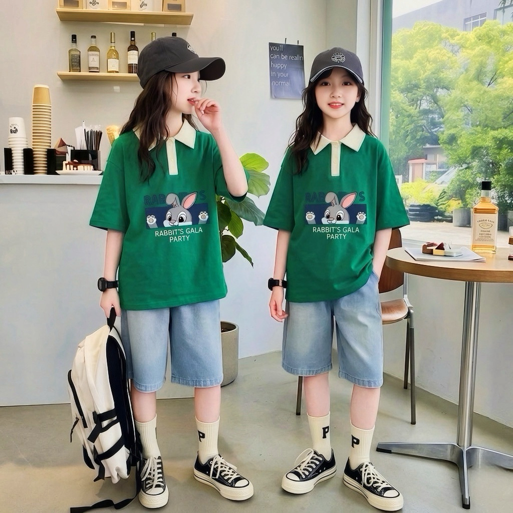 Áo polo thỏ cho bé gái size đại BEESHOP H26054