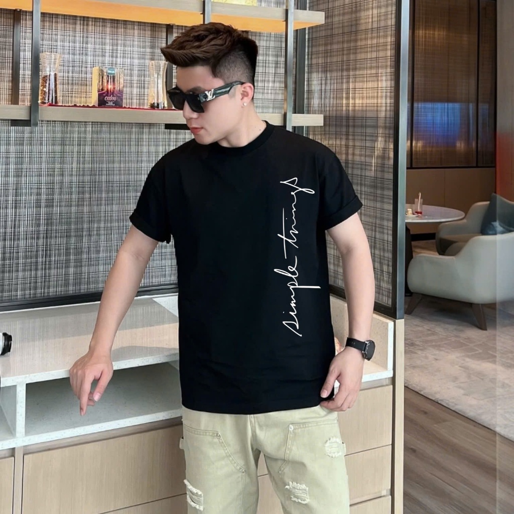Áo Đôi  -Áo thun  nam nữ cotton 100% thoáng mát, chất liệu co giãn - SIMPLE DỌC