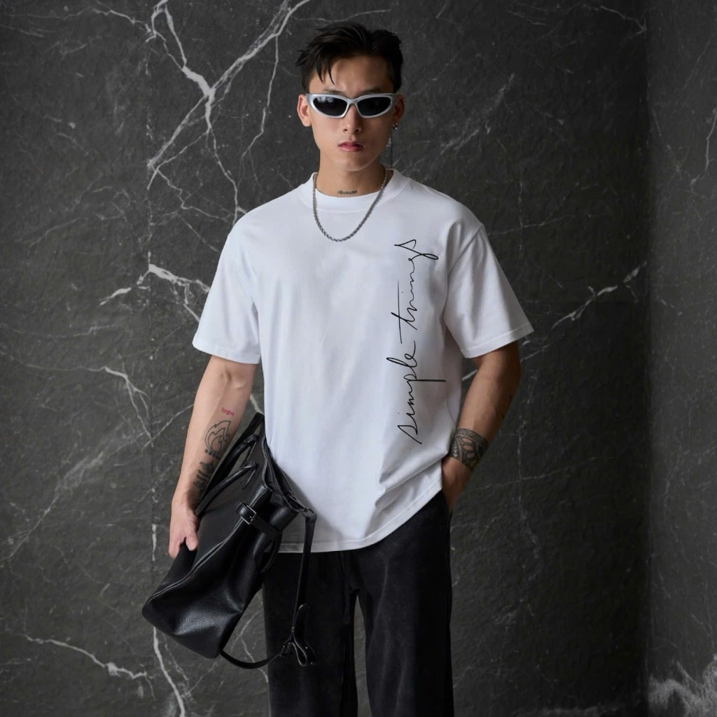 Áo Đôi  -Áo thun  nam nữ cotton 100% thoáng mát, chất liệu co giãn - SIMPLE DỌC