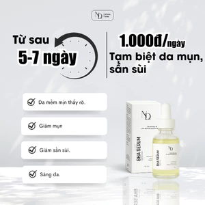 Serum Cho Da Mụn, Viêm Nang Lông, Lỗ Chân Lông To,... - BHA Serum 8% ND 15ml