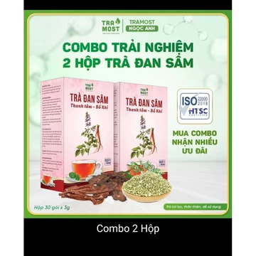 Combo 2 Hộp Đan Sâm Hoạt Huyết TRAMOST Ổn Định Huyết Áp Khỏe Tim Mạch Thanh Nhiệt Hộp 30 gói Dạng Túi Lọc