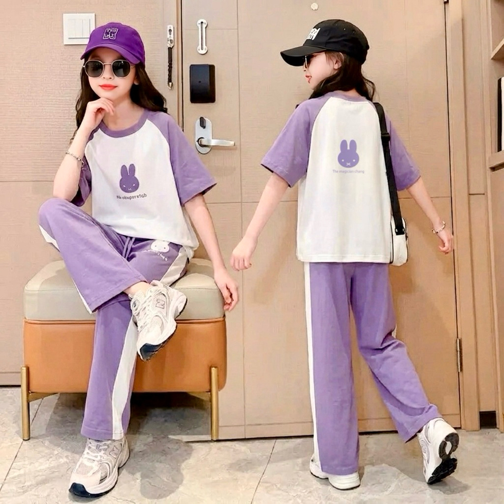 Set áo thỏ mix quần suông cho bé gái size đại BEESHOP H26047