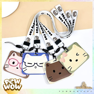 Bao Đựng Thẻ Nhân Viên Nhựa ABS Ngang Dạng Trượt Phong Cách Nhân Vật Hoạt Hình Hoạ Tiết Mèo Cat Đáng Yêu Cute
