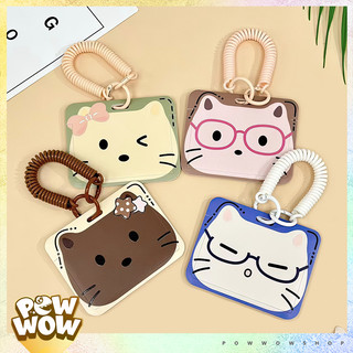 Bao Đựng Thẻ Nhân Viên Nhựa ABS Ngang Dạng Trượt Phong Cách Nhân Vật Hoạt Hình Hoạ Tiết Mèo Cat Đáng Yêu Cute
