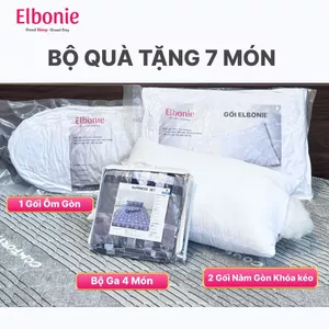 Combo 3 Gối Gòn + Bộ Ga 4 món Elbonie Quà Tặng theo nệm