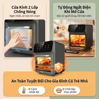 TIXX Nồi Chiên Không Dầu 16L Air Fryer 1350W Màn hình cảm ứng LED