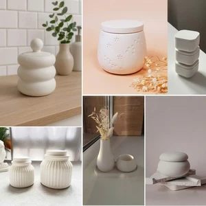 Hũ thạch cao đa năng Decor – Cốc nến handmade, đựng đồ, trang trí bàn làm việc, backgroud chụp ảnh, lọ hoa