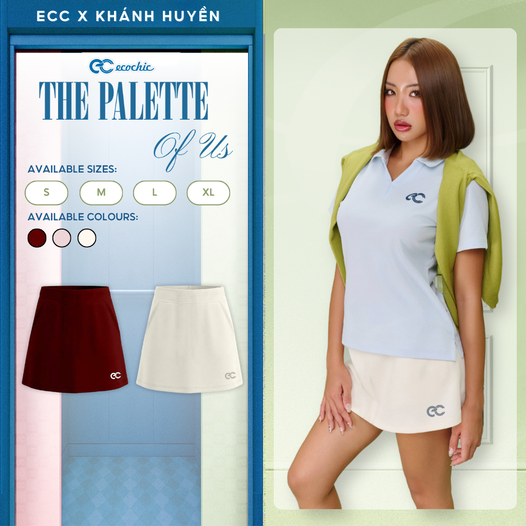 Chân Váy Thun ECOCHIC B238 Dáng A Basic Logo In Nhiệt Chất Liệu Cao Cấp Mềm Mịn Thoáng Mát Chính Hãng