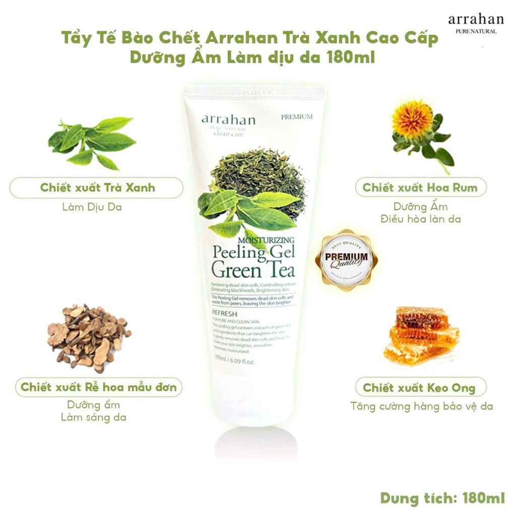 [Chính Hãng] Gel tẩy tế bào chết, dưỡng trắng da Arrahan - 1 Tuýp