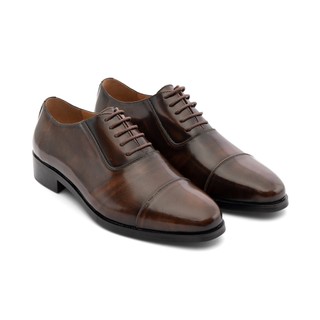 Giày Oxford Captoe form Ý chính hãng FTTLeather, giày da bò nam phối quần âu size to 45, 46 mã F0302