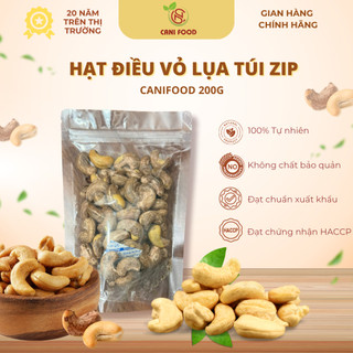 Hạt Điều Vỏ Lụa Canifood Túi Zip 200g Giòn Bùi Tự Nhiên Tiện Lợi Mang Theo Đã Được Kiểm Nghiệm An Toàn