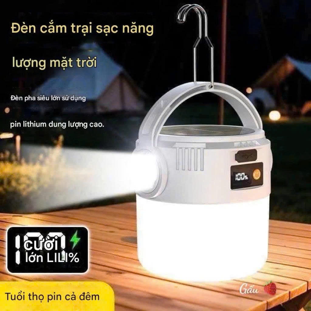 Đèn cắm trại sạc năng lượng mặt trời,usb..