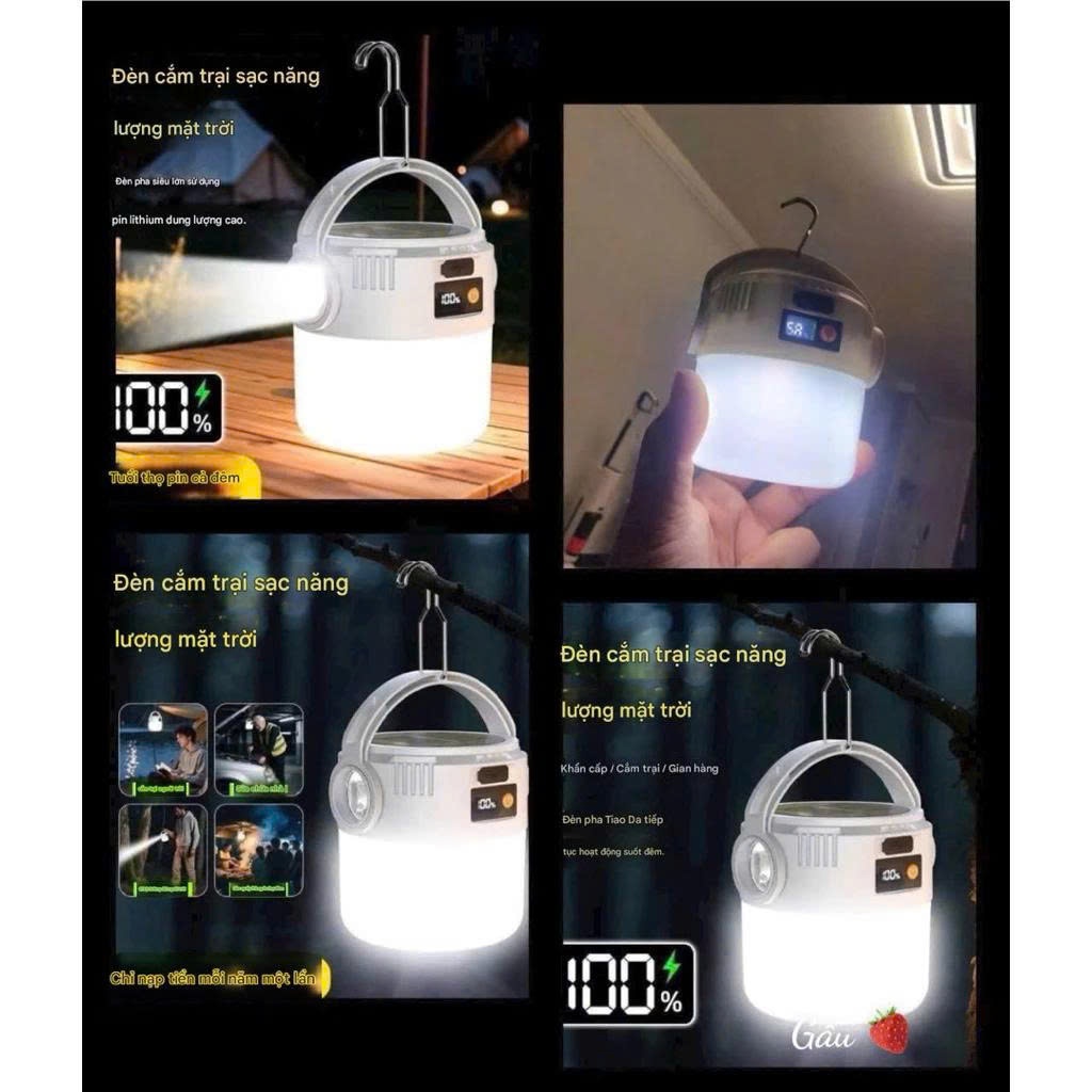 Đèn cắm trại sạc năng lượng mặt trời,usb..