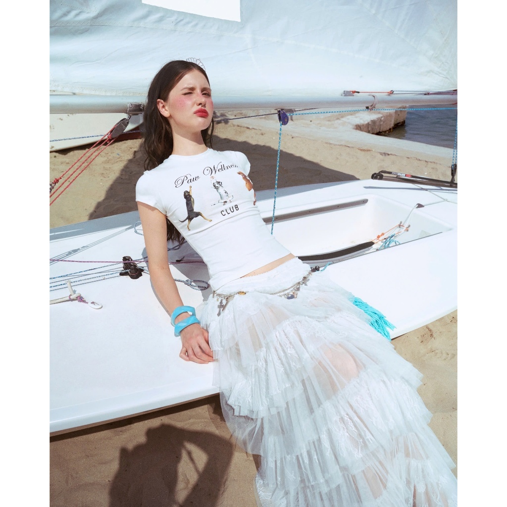 Remmus | Paw Wellness Club Baby Tee - Áo thun babytee graphic form ôm hack dáng - BST SUMMER SLUMBER