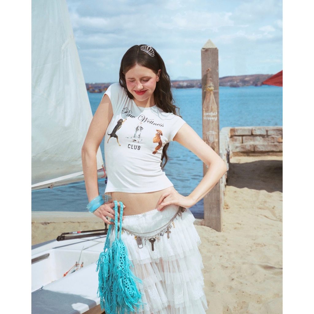 Remmus | Paw Wellness Club Baby Tee - Áo thun babytee graphic form ôm hack dáng - BST SUMMER SLUMBER