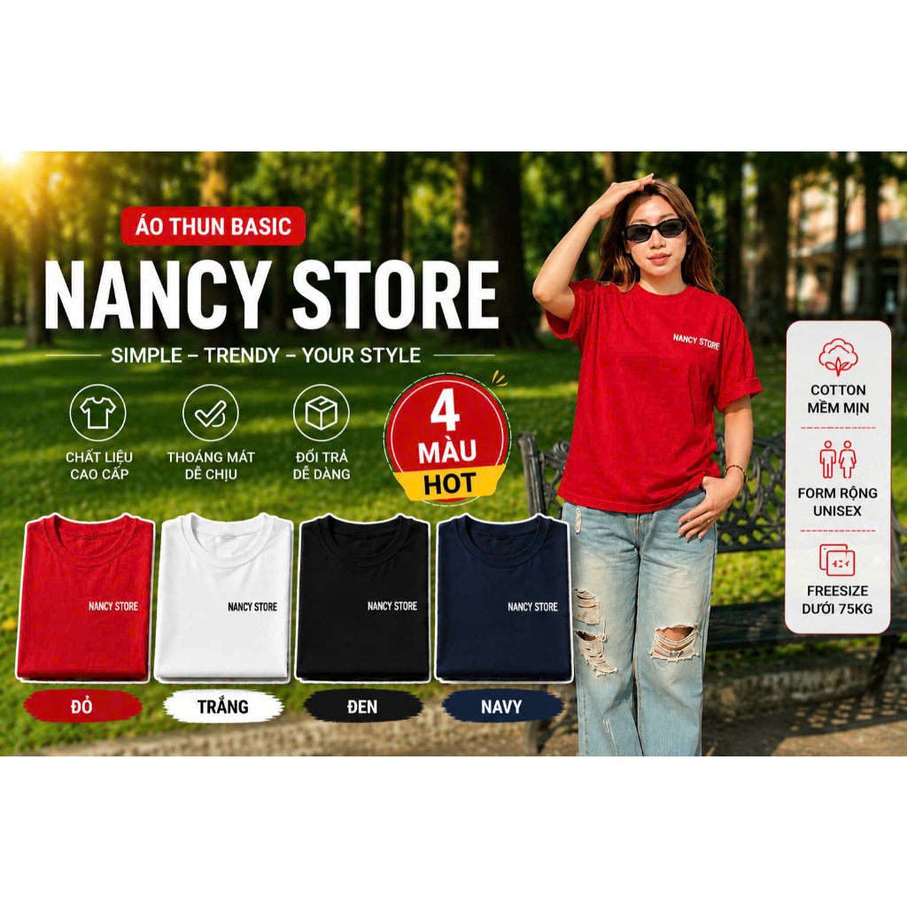Áo Thun Basic Unisex Cotton , Mềm Mịn, Thoáng Mát Nam nữ