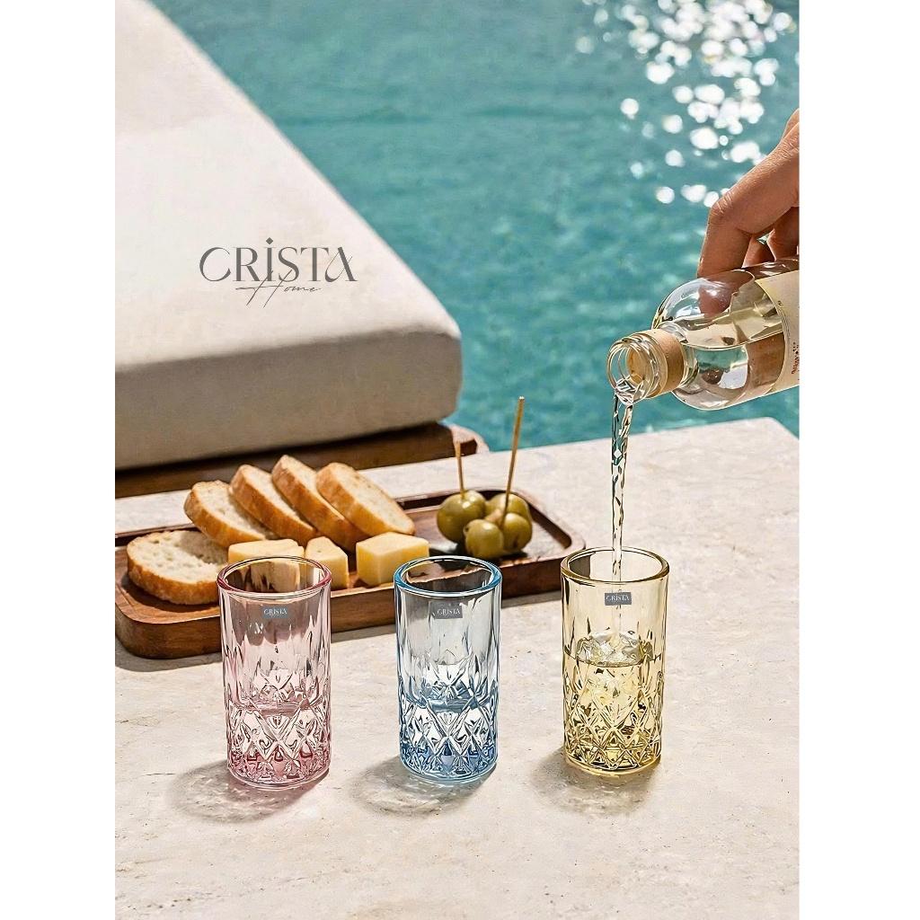 Bộ 6 Ly Rượu Thủy Tinh Vân Kim Cương 30ML Crista Home Cao Cấp -  60252