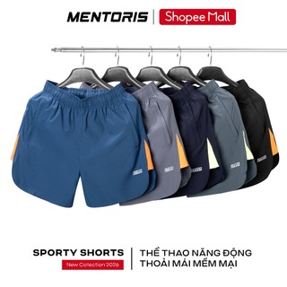 Quần Short Nam Thể Thao MENTORIS Vải Gió 5 Inch, Form Regular Fit, Nhẹ Mát Vận Động MSR13