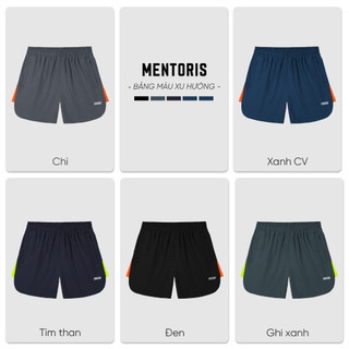 COMBO 2 Quần Short Chạy Bộ Nam MENTORIS Vải Gió Thoáng Khí,Form Thể Thao,Vận Động Thoải Mái CB2MSR13