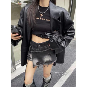 Quần giả váy jeans vạt lệch