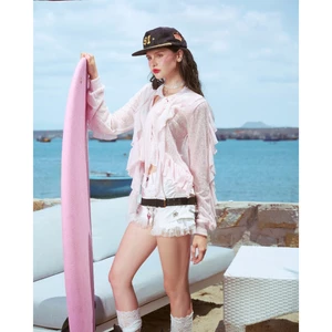 Remmus | Lacey Knit Top - Áo dệt kim xuyên thấu phối bèo - BST SUMMER SLUMBER