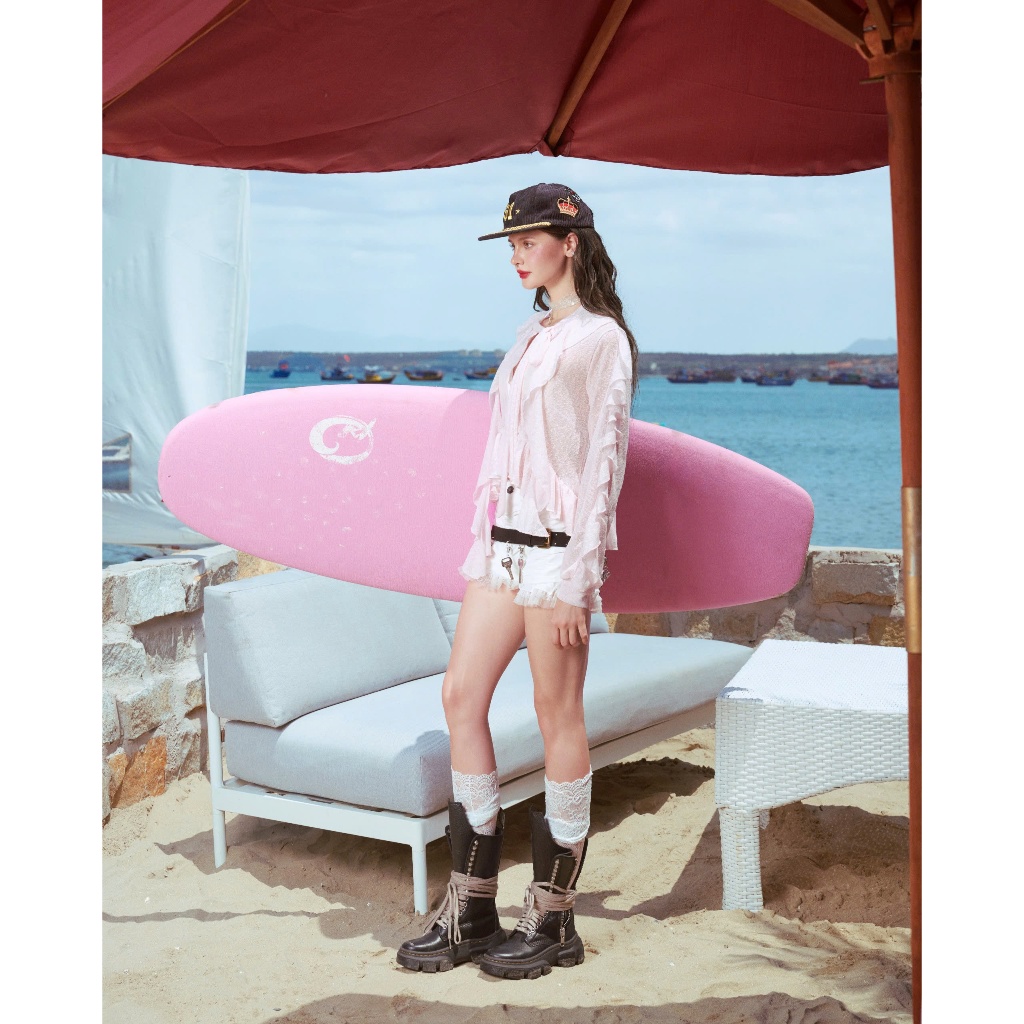 Remmus | Lacey Knit Top - Áo dệt kim xuyên thấu phối bèo - BST SUMMER SLUMBER
