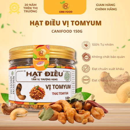 Hạt Điều Vị Tomyum Canifood 150g Chua Cay Kiểu Thái Cực Đặc Biệt Đã Được Kiểm Nghiệm An Toàn