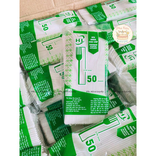 [2 Túi] 100 Thìa Nhựa, Dĩa Nhựa, Muỗng Nhựa Dày Dặn, Dùng 1 Lần, Dài 15cm -Để Ăn Bánh Kem, Dùng Cho Hộp Cơm Văn Phòng