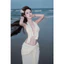 Set Đồ Đi Biển, Set Bikini Đồ Đi Biển Set Có Mút Phối Chân Váy Xoè Nữ Tính