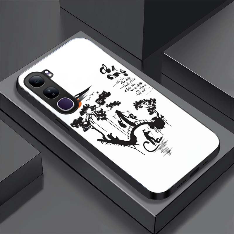 Ốp Lưng Cho VIVO Y21D/ Y31 5G Mặt Lưng Kính Cường Lực In 3D Cao Cấp