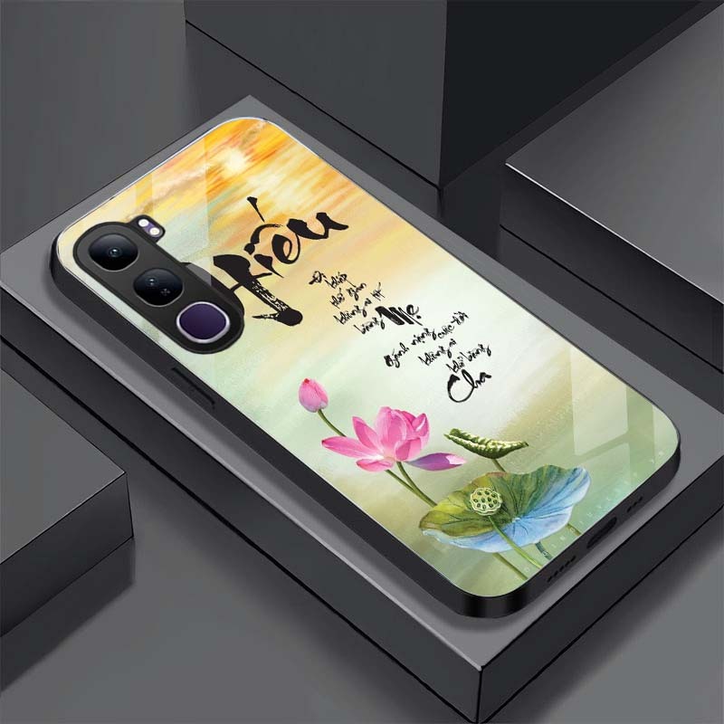 Ốp Lưng Cho VIVO Y21D/ Y31 5G Mặt Lưng Kính Cường Lực In 3D Cao Cấp