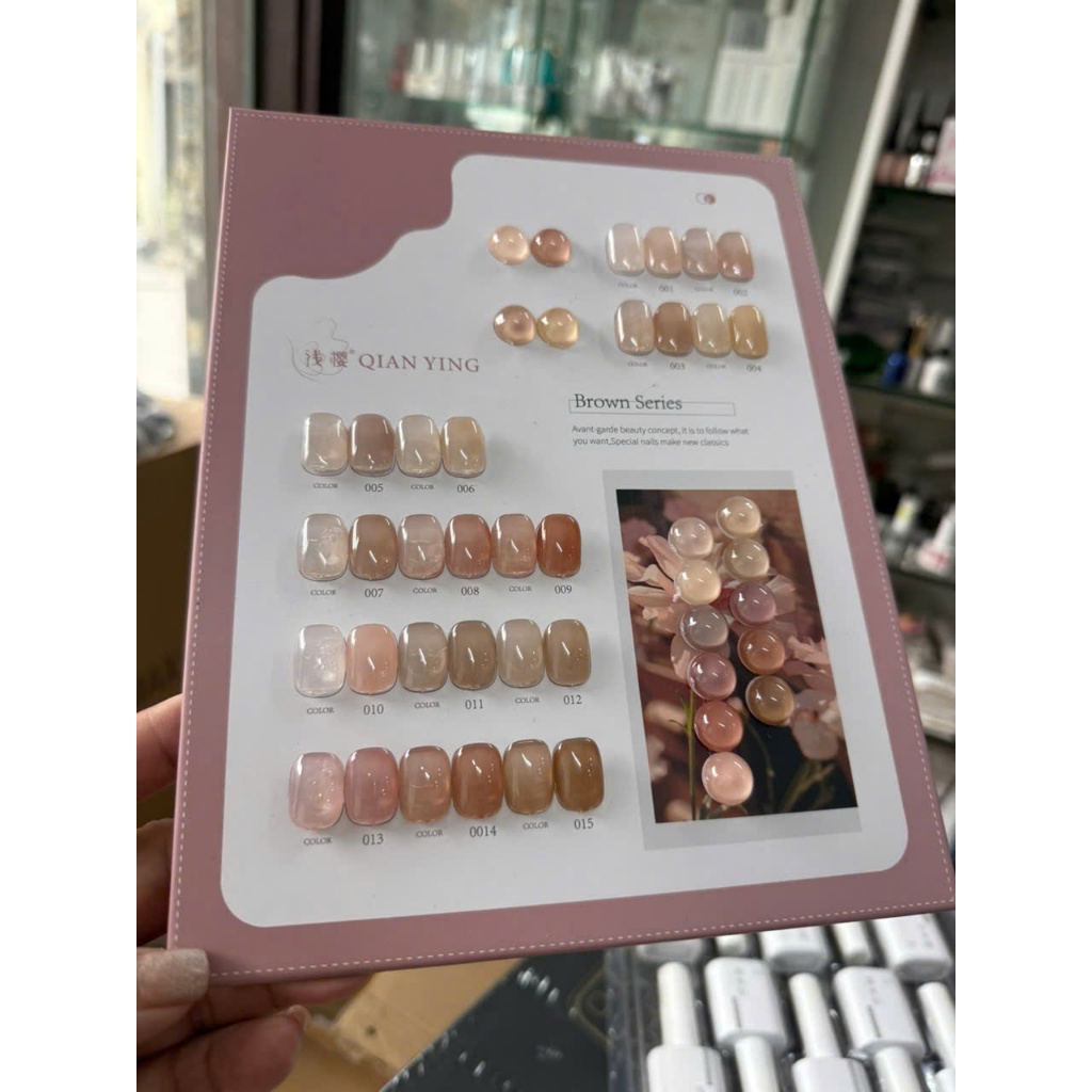 Set Sơn Thạch 15 Màu Tone Nâu Gel UV Làm Móng Học Nail Màu Hot Trend Dễ Sơn
